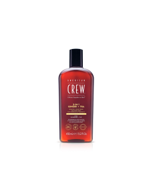 American Crew 3-in-1 Ginger + Tea - Шампунь, кондиционер и гель для душа с ароматом имбиря и зеленого чая 450 мл