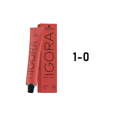 Schwarzkopf Igora Royal 1-0 - Перманентный краситель черный натуральный 60 мл