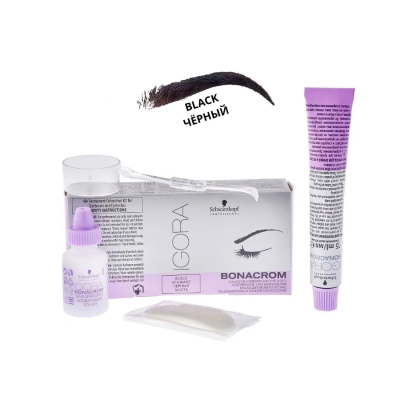 Schwarzkopf Igora Bonacrom Black - Комплект для окрашивания бровей и ресниц черный 15+10 мл