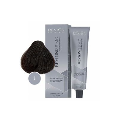 Revlon Revlonissimo Colorsmetique 1 - Перманентная краска для волос черный 60 мл