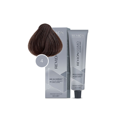 Revlon Revlonissimo Colorsmetique High Coverage 4 - Перманентная краска для седых волос коричневый 60 мл