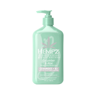 Hempz Beauty Actives Cucumber & Aloe Moisturizer - Молочко для тела с церамидами и В3 Огурец и Алое 500 мл