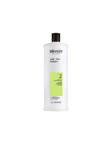 Nioxin System 2 Shampoo - Очищающий шампунь для натуральных истонченных волос 1000 мл