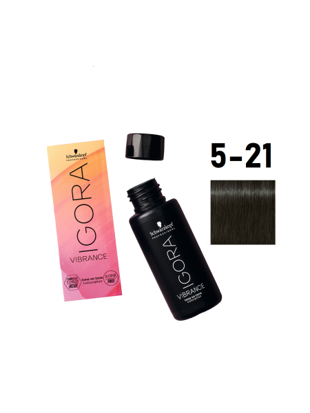Schwarzkopf Igora Vibrance 5-21 - Краситель тон-в-тон светлый коричневый пепельный сандре 60 мл