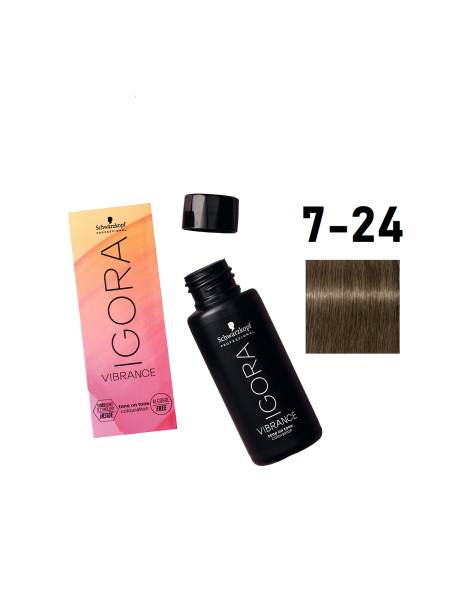 Schwarzkopf Igora Vibrance 7-24 - Краситель тон-в-тон средний русый пепельный бежевый 60 мл